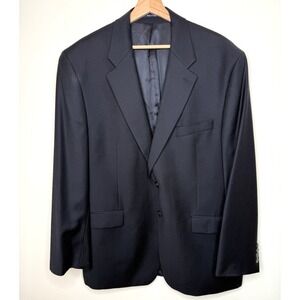Ralph Lauren Blazer Mens 46R Blue Navy Sports Coat 100% Wool Wedding Office Suit